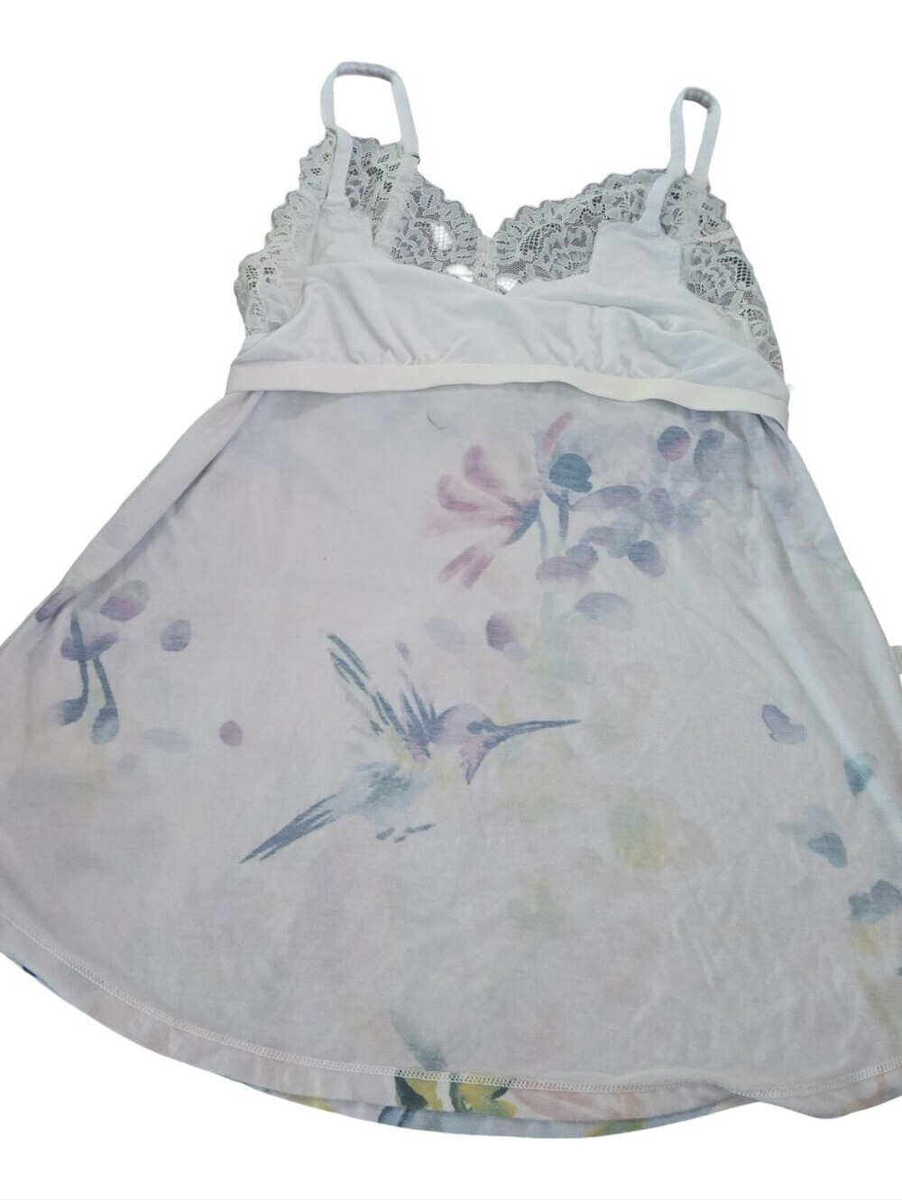 Soma White Branded Floral Feminine Festival Cozy Soft Cotton Y2K Cami XS - Picture 14 of 15